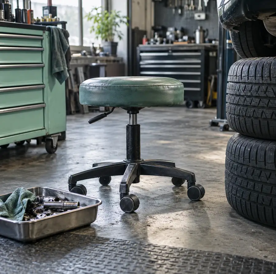 Illustration of auto repair shops equipment and workspace